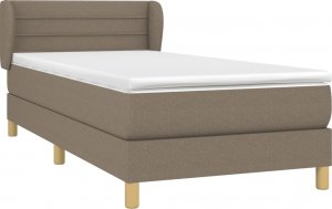 vidaXL vidaXL Łóżko kontynentalne z materacem, taupe, tkanina, 80x200 cm 3