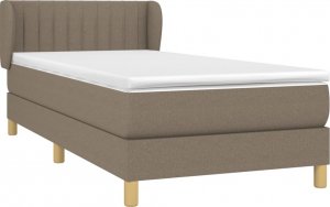 vidaXL vidaXL Łóżko kontynentalne z materacem, taupe, tkanina, 90x190 cm 3