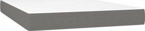 vidaXL vidaXL Łóżko kontynentalne z materacem, ciemnoszara tkanina 140x190 cm 5