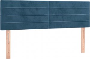 vidaXL vidaXL Łóżko kontynentalne z materacem, niebieskie, aksamit, 140x190cm 6
