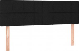 vidaXL vidaXL Łóżko kontynentalne z materacem, czarne, tkanina, 140x190 cm 6