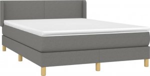 vidaXL vidaXL Łóżko kontynentalne z materacem, ciemnoszara tkanina 140x190 cm 3