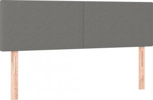 vidaXL vidaXL Łóżko kontynentalne z materacem, ciemnoszara tkanina 140x190 cm 6