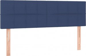 vidaXL vidaXL Łóżko kontynentalne z materacem, niebieskie, tkanina 140x190 cm 6