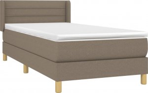vidaXL vidaXL Łóżko kontynentalne z materacem, taupe, tkanina, 90x190 cm 3