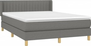vidaXL vidaXL Łóżko kontynentalne z materacem, ciemnoszara tkanina 140x190 cm 3