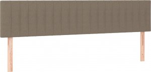 vidaXL vidaXL Łóżko kontynentalne z materacem, taupe, tkanina, 180x200 cm 6