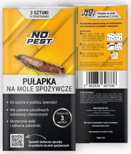 NO PEST Pułapka na Mole Spożywcze 2 szt Lep Środek Sposób Pułapka Lepowa na Mole Spożywcze Kuchenne Lep przeciw Molom 2