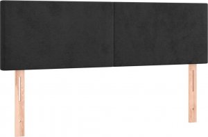 vidaXL vidaXL Łóżko kontynentalne z materacem, czarne, 140x200 cm, aksamit 6