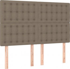 vidaXL vidaXL Łóżko kontynentalne z materacem, taupe, tkanina, 140x190 cm 6