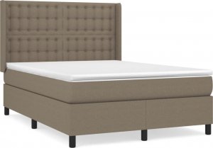 vidaXL vidaXL Łóżko kontynentalne z materacem, taupe, tkanina, 140x200 cm 2