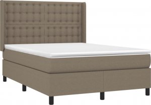 vidaXL vidaXL Łóżko kontynentalne z materacem, taupe, tkanina, 140x200 cm 3