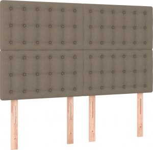vidaXL vidaXL Łóżko kontynentalne z materacem, taupe, tkanina, 140x200 cm 6