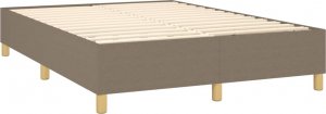 vidaXL vidaXL Łóżko kontynentalne z materacem, taupe, tkanina, 140x190 cm 4
