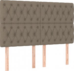 vidaXL vidaXL Łóżko kontynentalne z materacem, taupe, tkanina, 140x190 cm 6