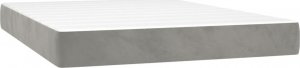 vidaXL vidaXL Łóżko kontynentalne z materacem, jasnoszare, aksamit, 140x190cm 5