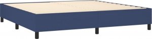 vidaXL vidaXL Łóżko kontynentalne z materacem, niebieskie 200x200 cm, tkanina 5