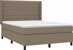 vidaXL vidaXL Łóżko kontynentalne z materacem, taupe, 140x190 cm, tkanina 4