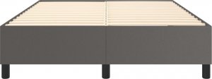 vidaXL vidaXL Łóżko kontynentalne, szare, 140x190 cm, obite sztuczną skórą 5