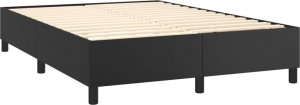 vidaXL vidaXL Łóżko kontynentalne, czarne, obite sztuczną skórą, 140x200 cm 4
