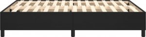vidaXL vidaXL Łóżko kontynentalne, czarne, obite sztuczną skórą, 140x200 cm 6