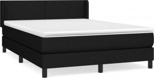 vidaXL vidaXL Łóżko kontynentalne z materacem, czarne, tkanina, 140x190 cm 2