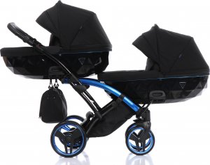 Wózek Junama JUNAMA INDIVIDUAL DUO SLIM wózek bliźniaczy 3w1 niebieski V2 1