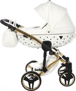 Wózek Junama JUNAMA EXCLUSIVE wózek dziecięcy 3w1 V2 biało złoty z lustrzaną gondolą 03 1