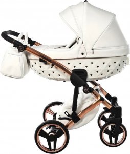 Wózek Junama JUNAMA EXCLUSIVE stylowy wózek dziecięcy 4w1 V2 biało miedziany 04 z bazą ISOFIX 1