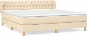 vidaXL vidaXL Łóżko kontynentalne z materacem, kremowe, tkanina, 180x200 cm 2