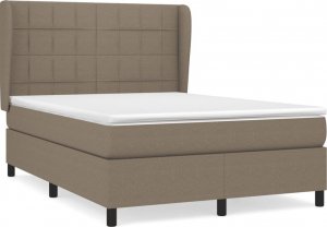 vidaXL vidaXL Łóżko kontynentalne z materacem, taupe, tkanina, 140x200 cm 2