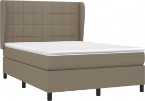 vidaXL vidaXL Łóżko kontynentalne z materacem, taupe, tkanina, 140x200 cm 3