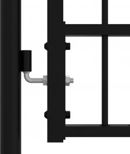 vidaXL vidaXL Brama z grotami, czarna, 305x198 cm, malowana proszkowo stal 4