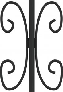 vidaXL vidaXL Brama z grotami, czarna, 305x198 cm, malowana proszkowo stal 5