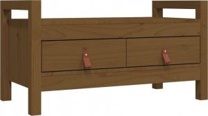 vidaXL vidaXL Ławka do przedpokoju, miodowy brąz, 80x40x43 cm, drewno sosnowe 2