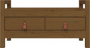 vidaXL vidaXL Ławka do przedpokoju, miodowy brąz, 80x40x43 cm, drewno sosnowe 3