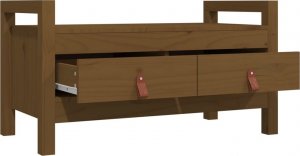 vidaXL vidaXL Ławka do przedpokoju, miodowy brąz, 80x40x43 cm, drewno sosnowe 4