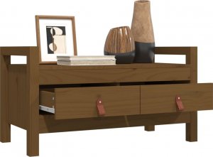 vidaXL vidaXL Ławka do przedpokoju, miodowy brąz, 80x40x43 cm, drewno sosnowe 7