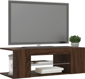vidaXL vidaXL Szafka TV z oświetleniem LED, brązowy dąb, 90x39x30 cm 7