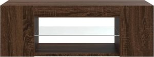vidaXL vidaXL Szafka TV z oświetleniem LED, brązowy dąb, 90x39x30 cm 8