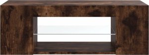 vidaXL vidaXL Szafka pod TV z oświetleniem LED, przydymiony dąb, 90x39x30 cm 8