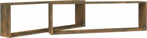 vidaXL Półki ścienne, 2 szt., przydymiony dąb, 100x15x30 cm 4