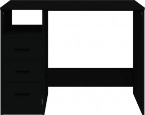 Biurko vidaXL vidaXL Biurko z szufladami, czarne, 102x50x76 cm 4