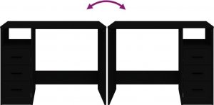 Biurko vidaXL vidaXL Biurko z szufladami, czarne, 102x50x76 cm 7