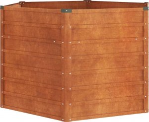 vidaXL Donica ogrodowa, szara, 129x129x77 cm, stal kortenowska 3