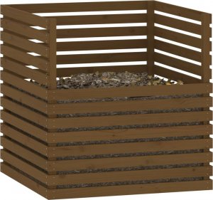 vidaXL Kompostownik, miodowy brąz, 100x100x102 cm, lite drewno sosnowe 4