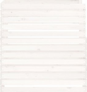 vidaXL Kompostownik, biały, 100x100x102 cm, lite drewno sosnowe 6