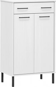 vidaXL vidaXL Szafka na buty OSLO, metalowe nóżki, biała, sosnowa 2