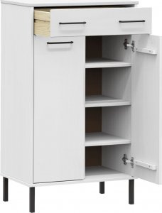 vidaXL vidaXL Szafka na buty OSLO, metalowe nóżki, biała, sosnowa 5