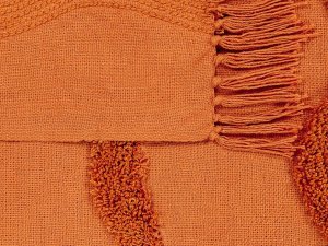 Beliani Bawełniany koc 125 x 150 cm pomarańczowy KHARI! 5